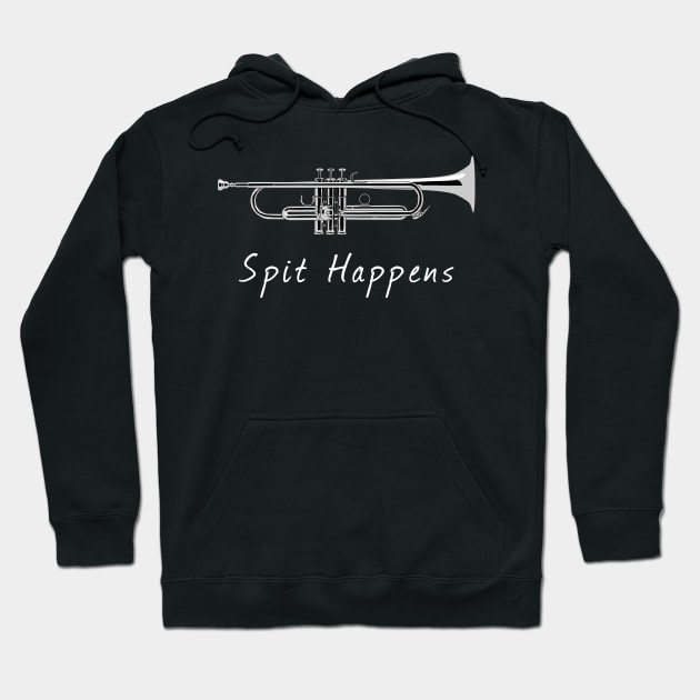 Trumpet Spit Happens Band Player Hoodie by macdonaldcreativestudios